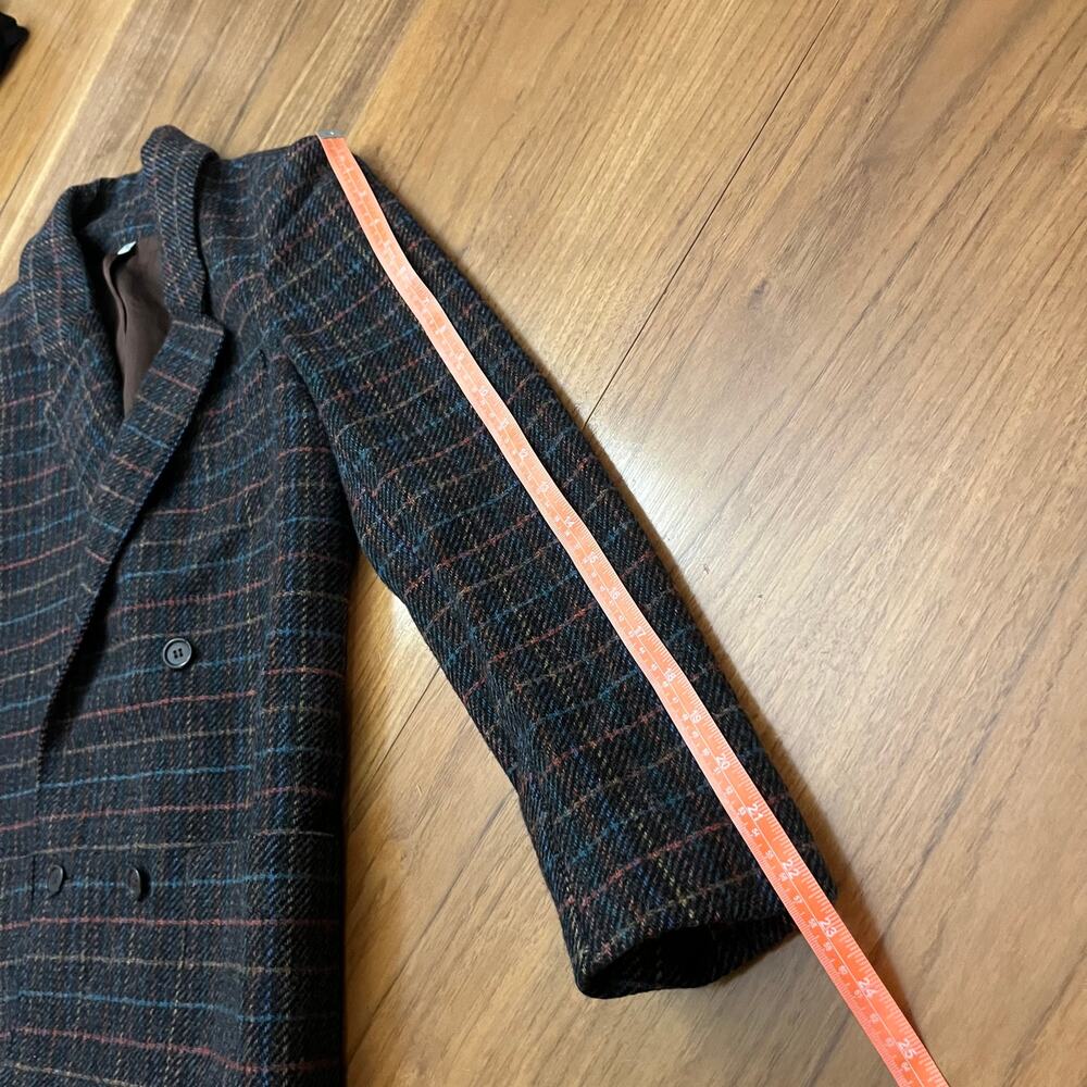Vintage Peabody House Wool Blazer Size 7 8 Charcoal Multi Stripe - Picture 10 of 10
